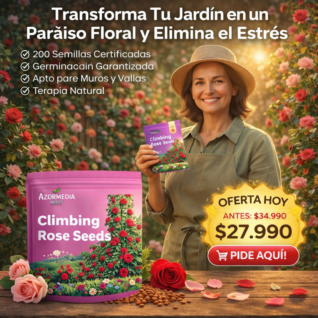 200 SEMILLAS DE ROSA TREPADORAS JARDÍN