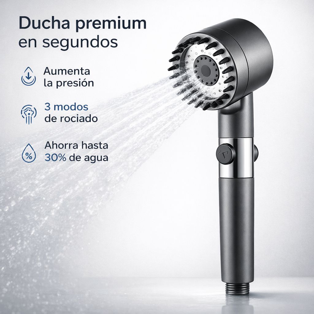 CABEZAL DUCHA CON MASAJEADOR DE ALTA PRESIÓN